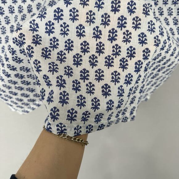 House of Pom Womens Dress XS White 100% Cotton Printed Beachy Cover Up Resort - Picture 5 of 11